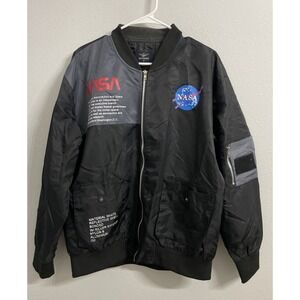 Asstseries Militare Jacket Adults L Black NASA‎ Astronaut Full-Zip